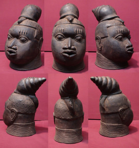 Benin Bronze Head - with Snail motif - $1,200.00