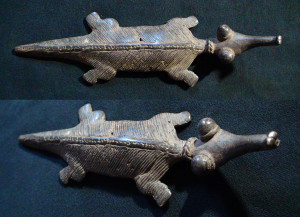 357-366 Gan Bronze Crocodile Pendant - $90.00